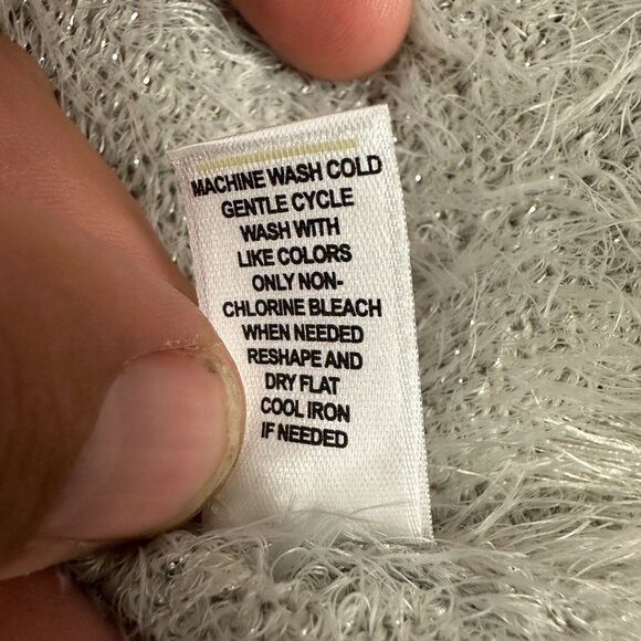 Cato Womens Large Gray Fluffy Cardigan Sweater Pockets - Picture 6 of 6